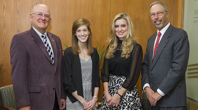 L to R: TDA Smiles Foundation board member, D1 Lauren Brubaker, D1 Tianne Yarbrough, Dean Lawrence Wolinsky