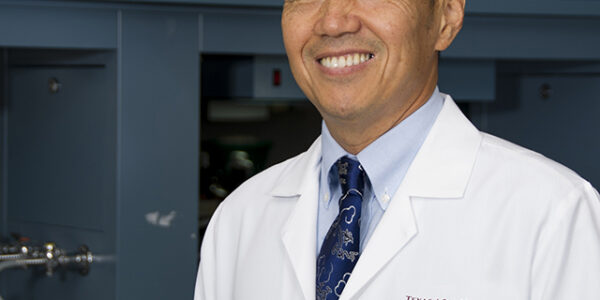 Dr. Jerry Feng in the lab at TAMBCD's biomedical sciences building