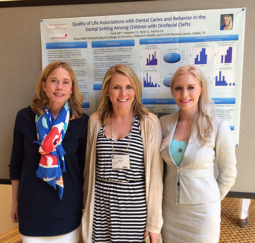 Dr. Angela Cook, right, with research mentors Dr. Carolyn Kerins, left, and Dr. Celia Heppner, center, during the ACPCA annual meeting in Palm Springs, Calif. 