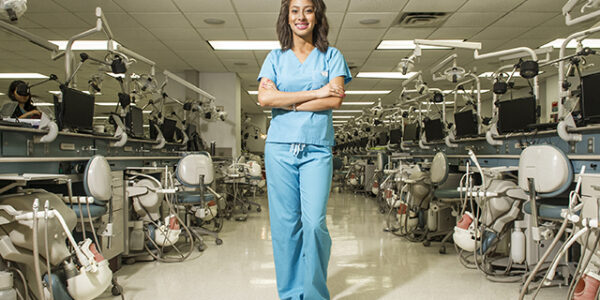 Dr. Niekia Franklin in the college's Simulation Laboratory