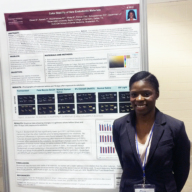 Esther Oluwo also presented findings at the 2015 IADR Annual Session in Boston. 