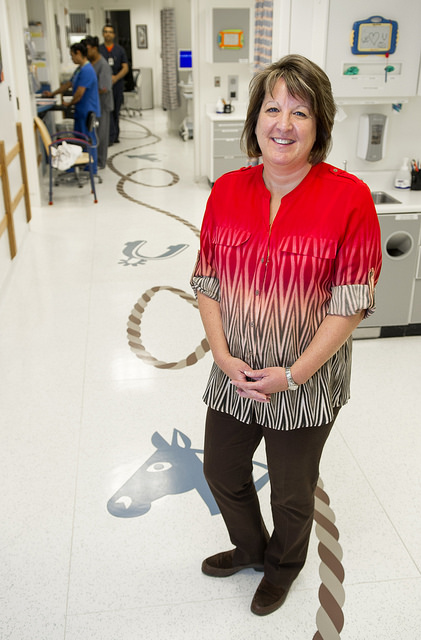 Maria Anderson in the dental clinic at Texas Scottish Rite Hospital for Children 