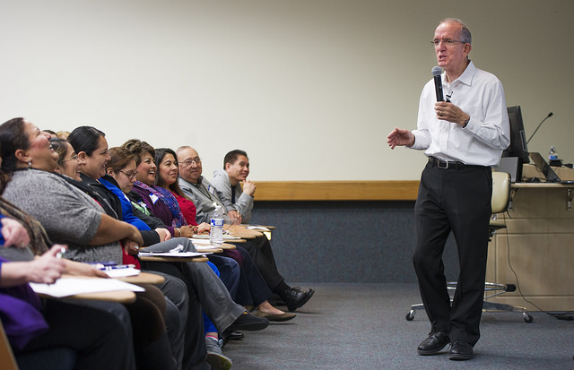 Tony Brigmon talks to TAMBCD staff.