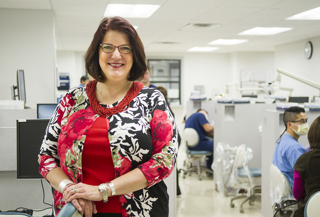 LeeAnn Winkler, Class of 1982, on campus at TAMBCD