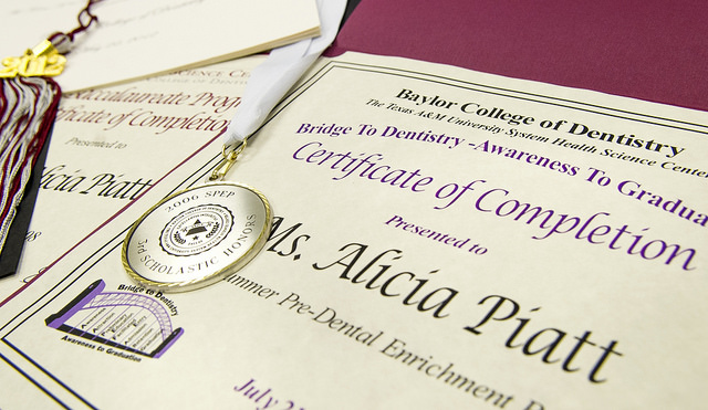 Completion certificates, medals and awards such as these are some of the mementos from Dr. Alicia Spence's time in SPEP and the post-bac program.