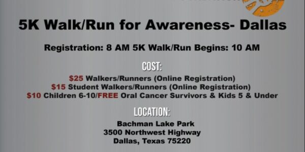 Flyer with details on Oral Cancer Foundation 5K Walk/Run