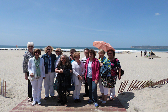 Members of the Caruth Class of 1968 on a beach in California
