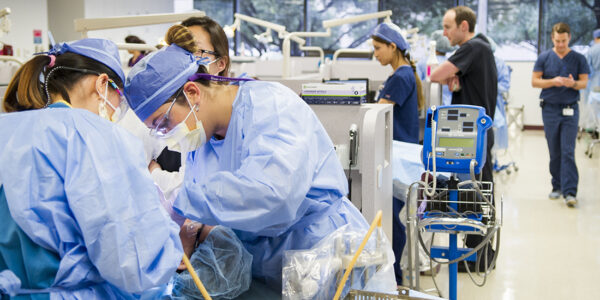 Patients and residents in the college's Urgent Care Extraction Clinic on Oct. 10