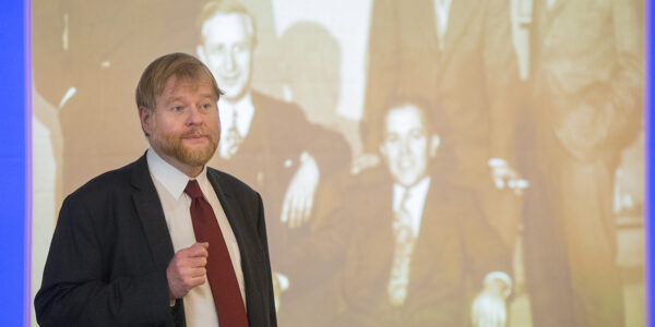 Dr. Thomas Diekwisch speaks during the craniofacial medicine symposium at Texas A&M College of Dentistry