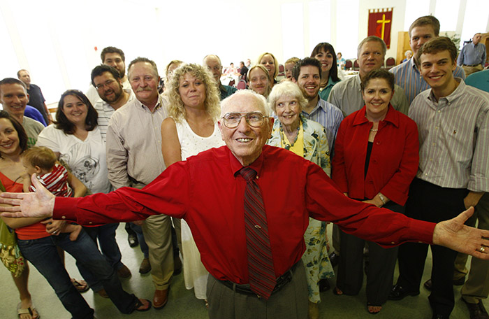 Friends, family and former patents gather at a May 17, 2008 birthday party for Cochran at Meadowbrook United Methodist Church. Fort Worth Star-Telegram/Ralph Lauer