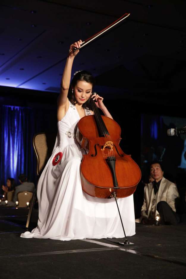 Hours of practice with the cello led to this moment during the July 21 pageant. Photo: Alvin Gee.