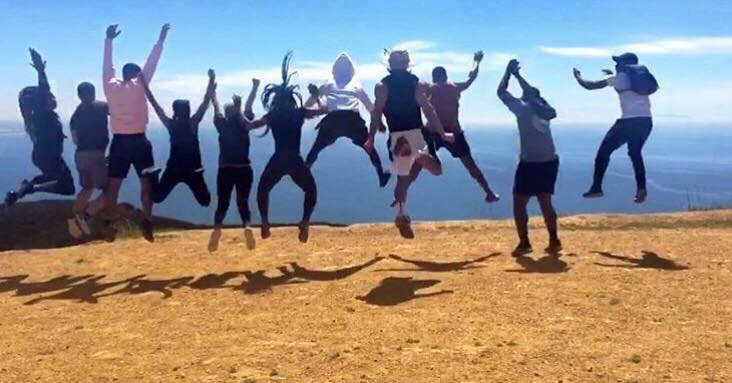 Foadey with several classmates, then D1s, at the Santa Monica Mountains Observatory and park. 