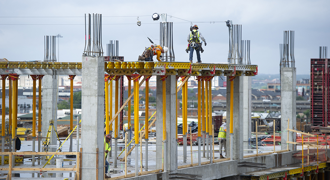 Work in progress at the construction site