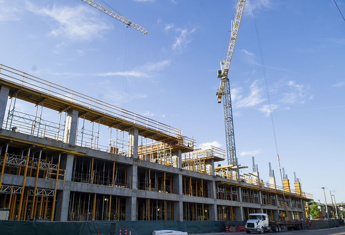 New Clinic and Education Building construction in April 2018