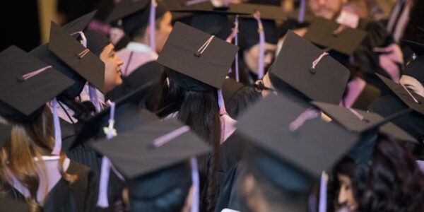 Mortar boards at commencement